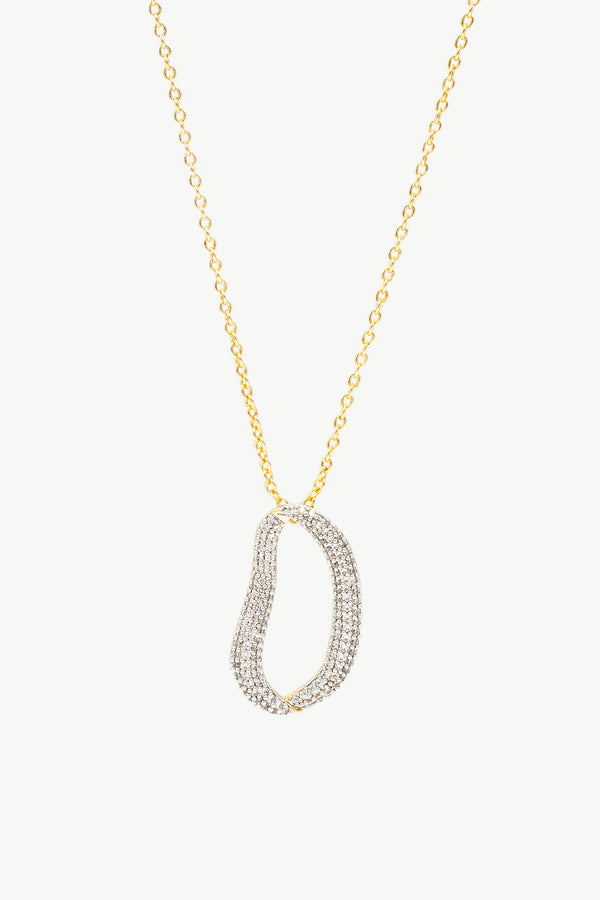 Infinity Gold Pavé Diamond Irregular Hoop Pendant Necklace