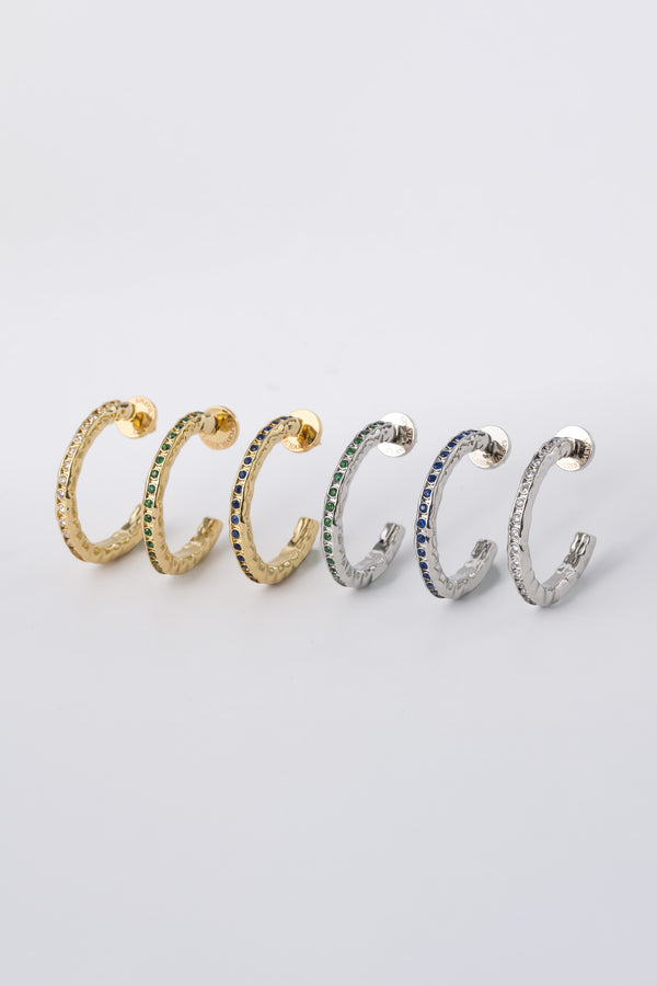 Stella Molten Cubic Zirconia Hoop Earrings