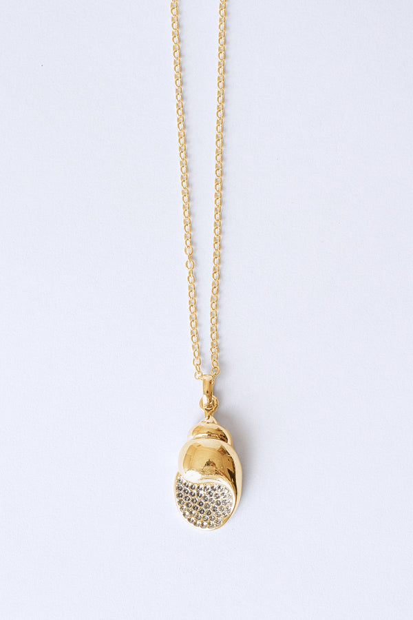 Lexi Gold Crystal Seashell Pendant Necklace