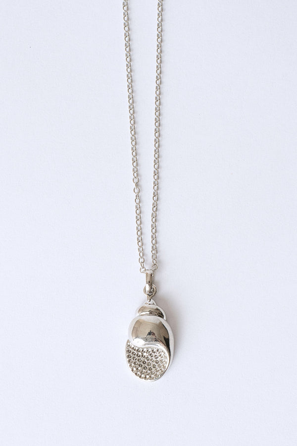 Lexi Silver Crystal Seashell Pendant Necklace