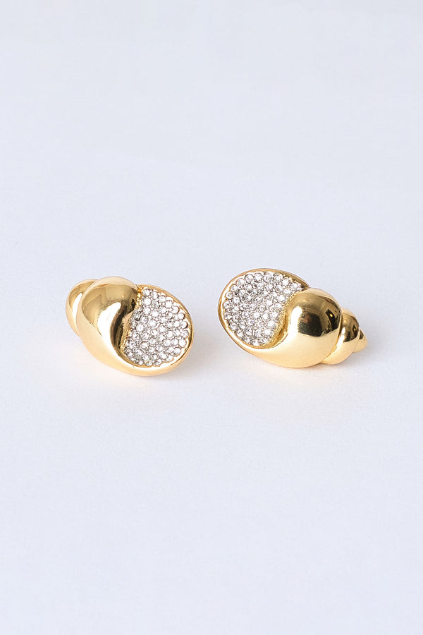 Lexi Gold Crystal Seashell Stud Earrings