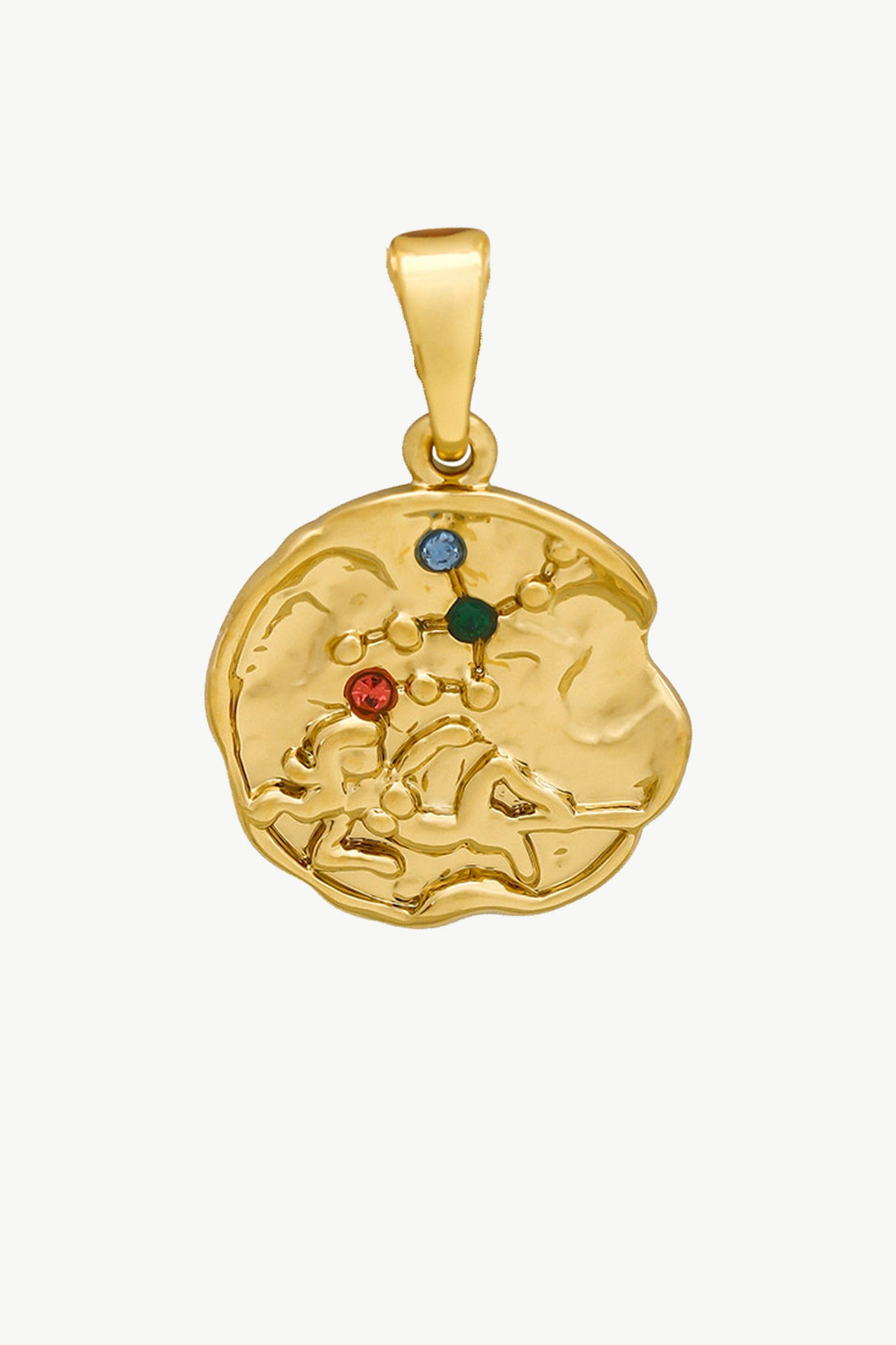 Gold Sculptural Zodiac Sign Pendant Necklace Set - Classicharms