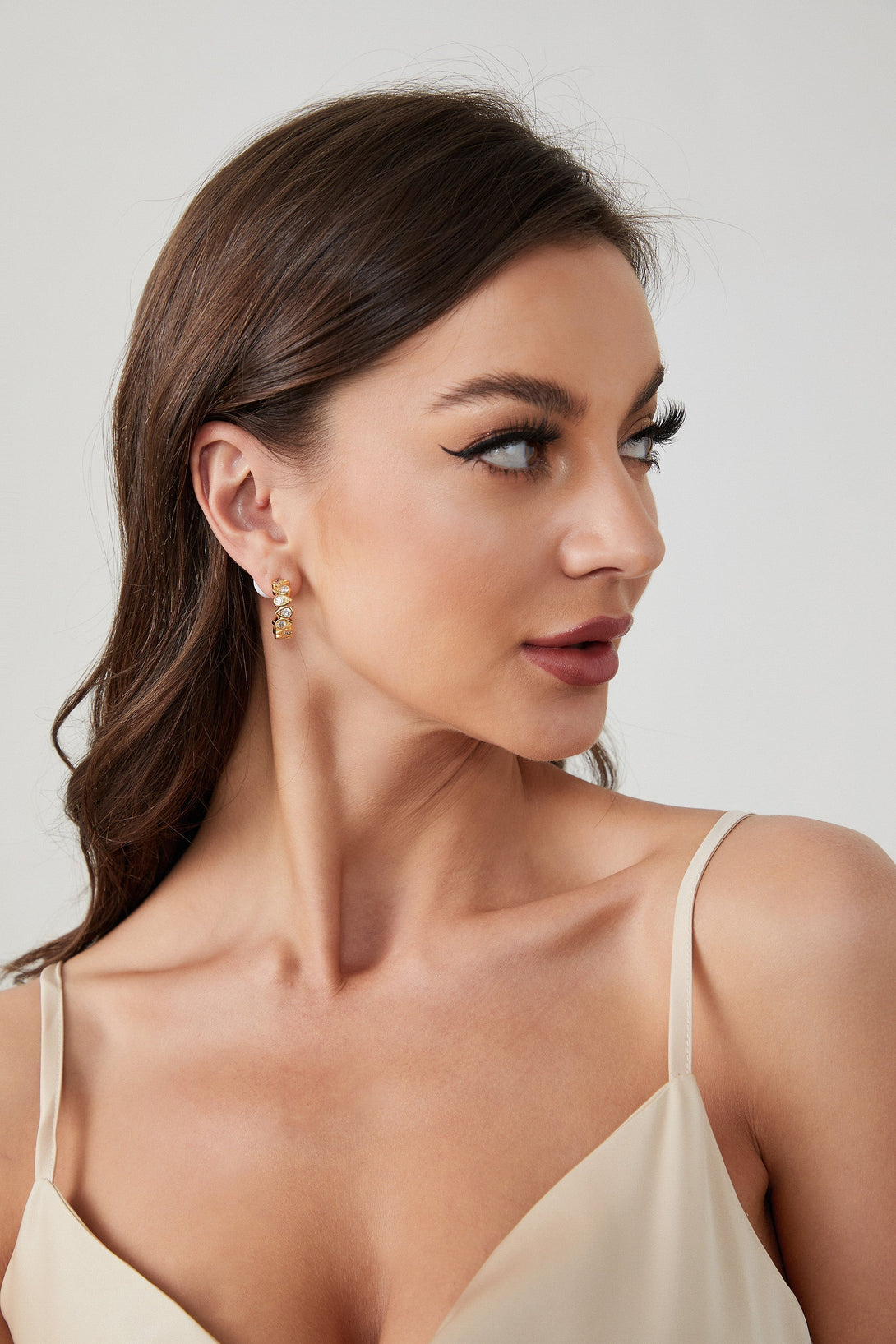 Golden Teardrop Zirconia Earrings - Classicharms