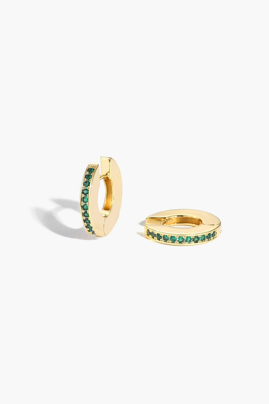 Adara Emerald Cubic Zirconia Hoop Earrings - Classicharms