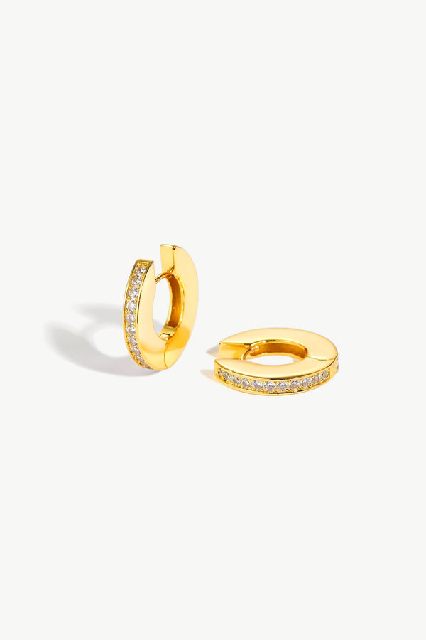 Adara Gold Hoop Cubic Zirconia Earrings - Classicharms