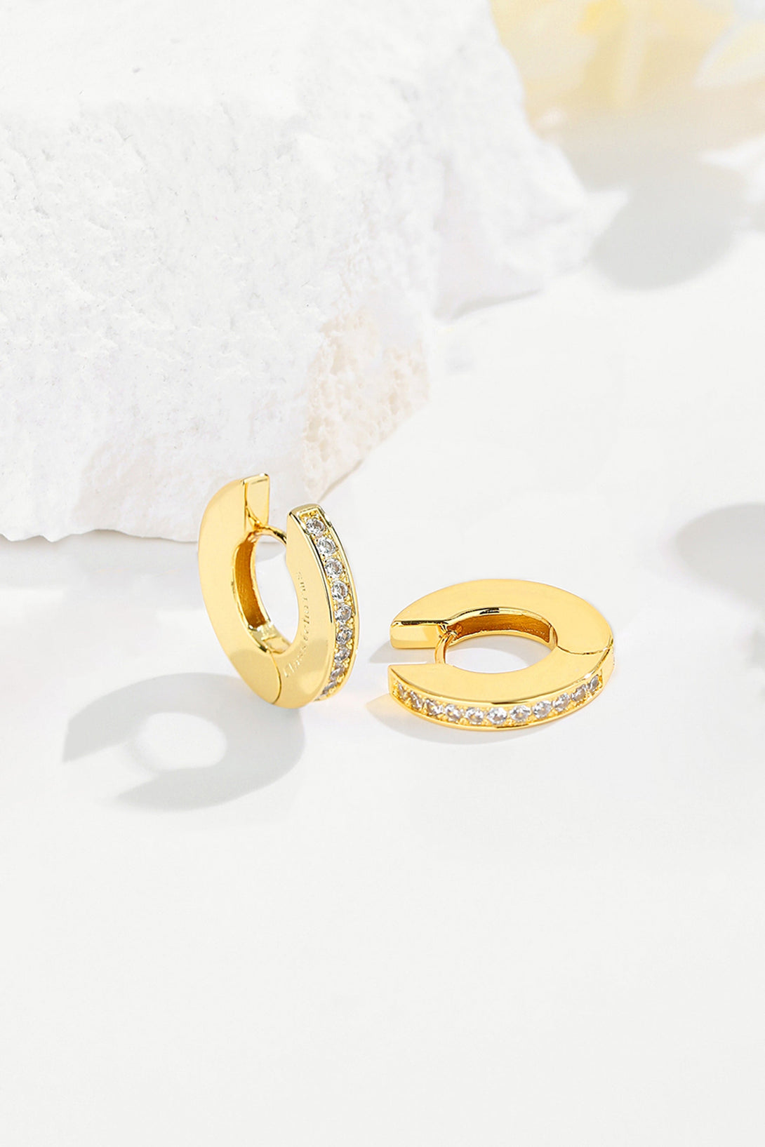 Adara Gold Hoop Cubic Zirconia Earrings - Classicharms