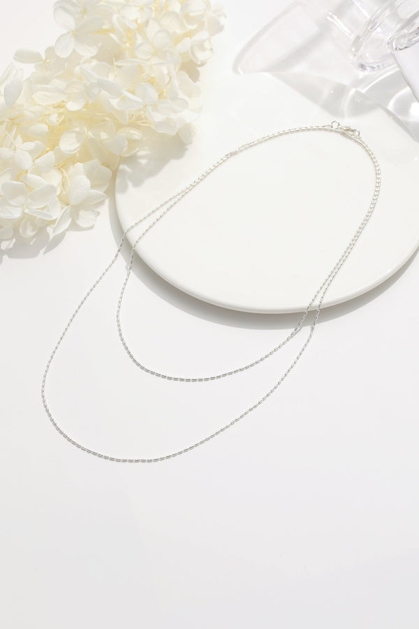 Arcane Silver Oval Bead Long Strand Necklace - Classicharms