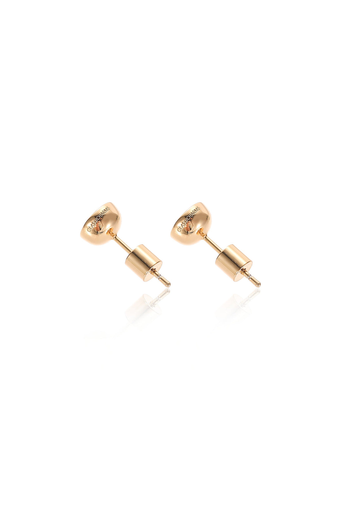 Aurora Gold Bezel Set Onyx Black Solitaire Stud Earrings - Classicharms
