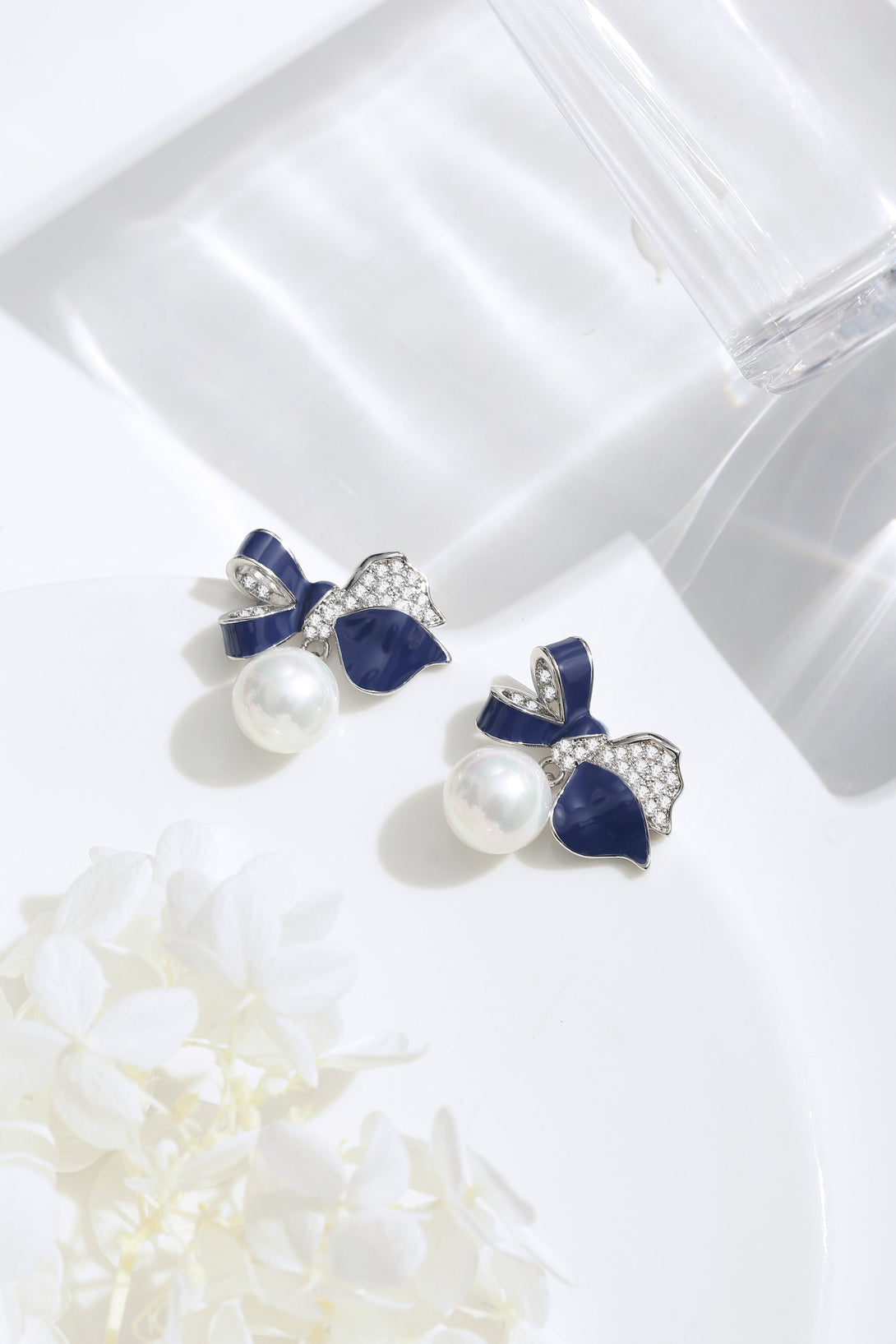 Blue Enamel Butterfly Earrings and Necklace - Classicharms