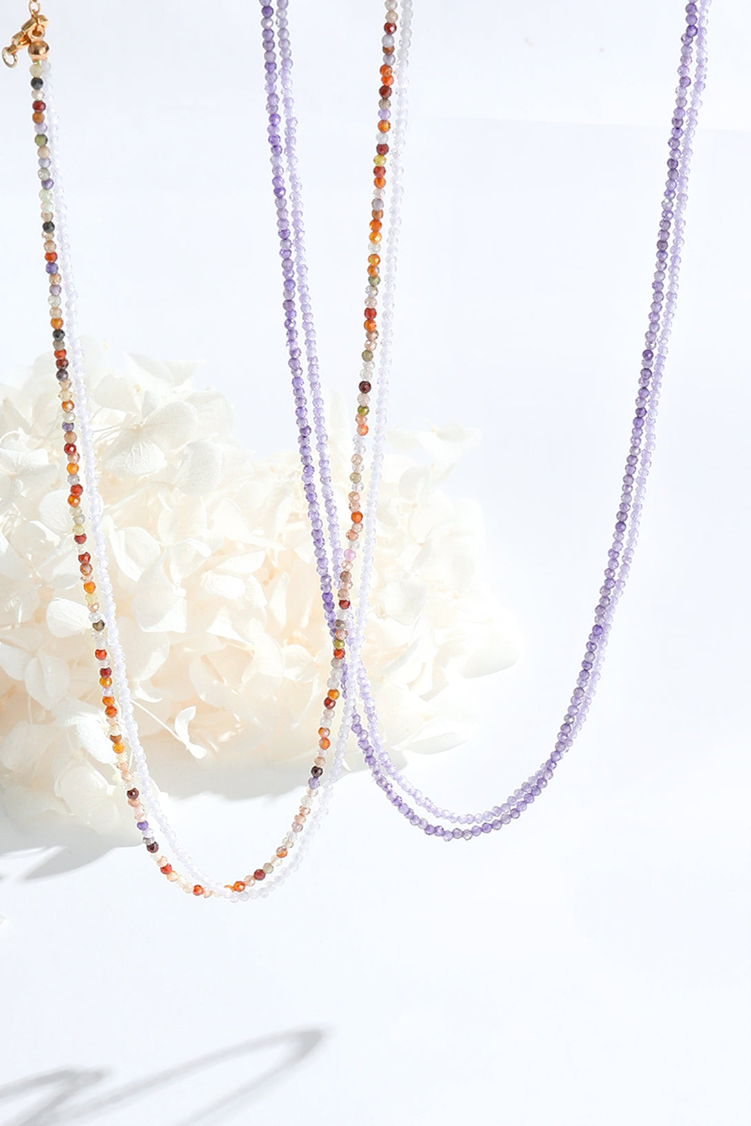 Clarice Rainbow Crystal Mini Beaded Double Layered Necklace - Classicharms