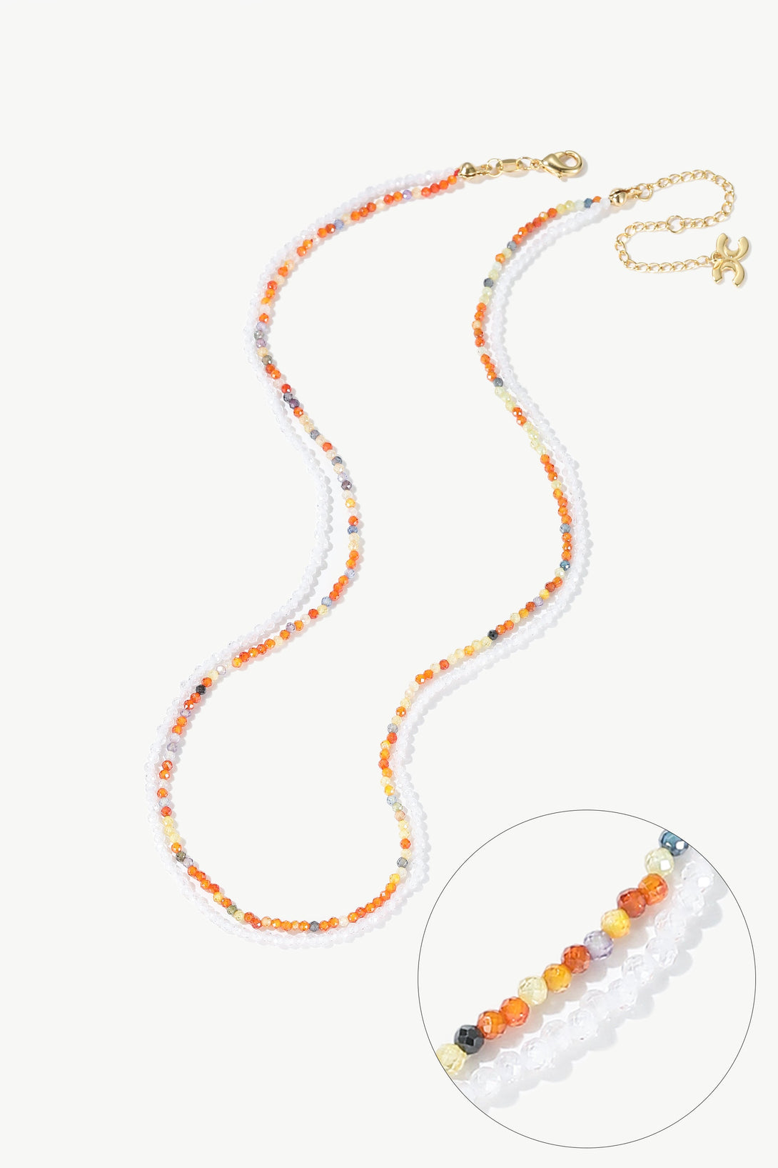 Clarice Rainbow Crystal Mini Beaded Double Layered Necklace - Classicharms