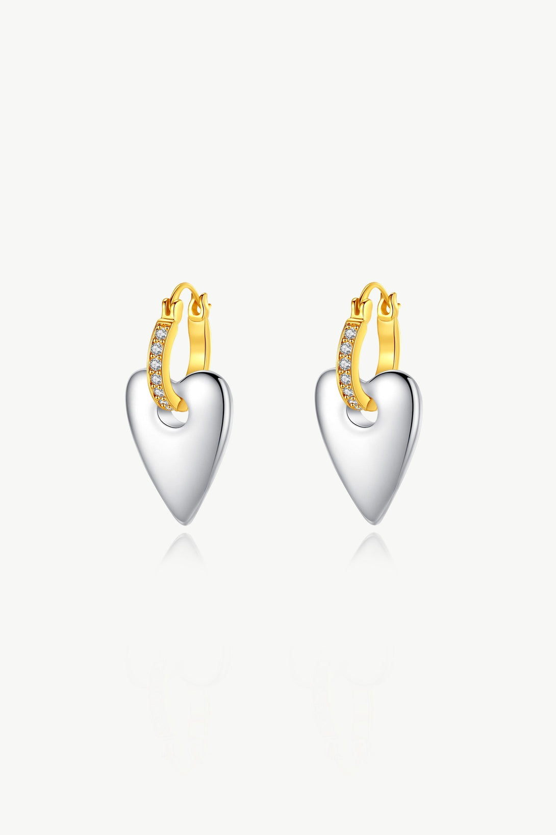 Cubic Zirconia Heart Dangle Earrings - Classicharms