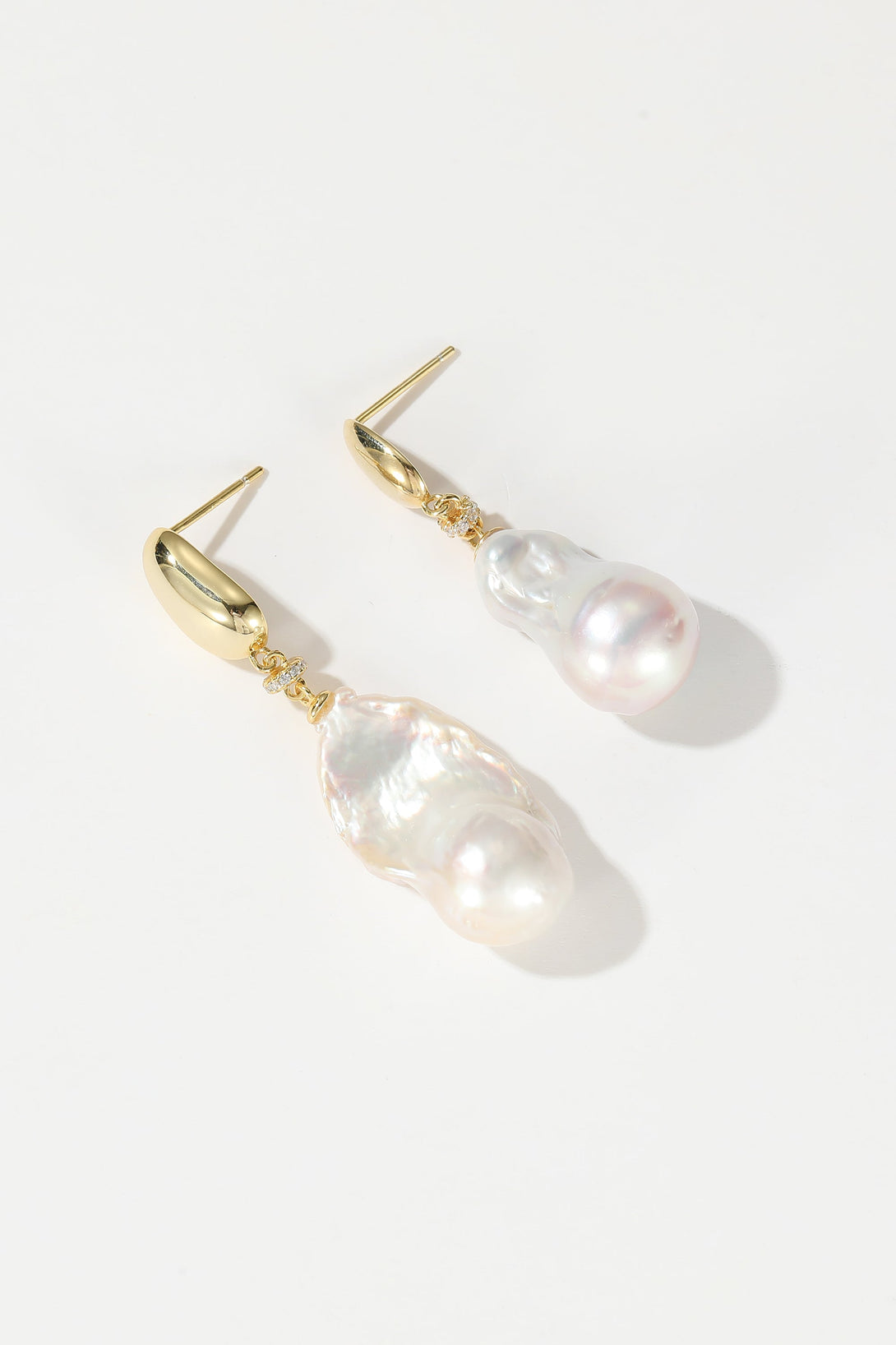 Doris Gold Vermeil Large Natural Baroque Pearl Drop Earrings - Classicharms