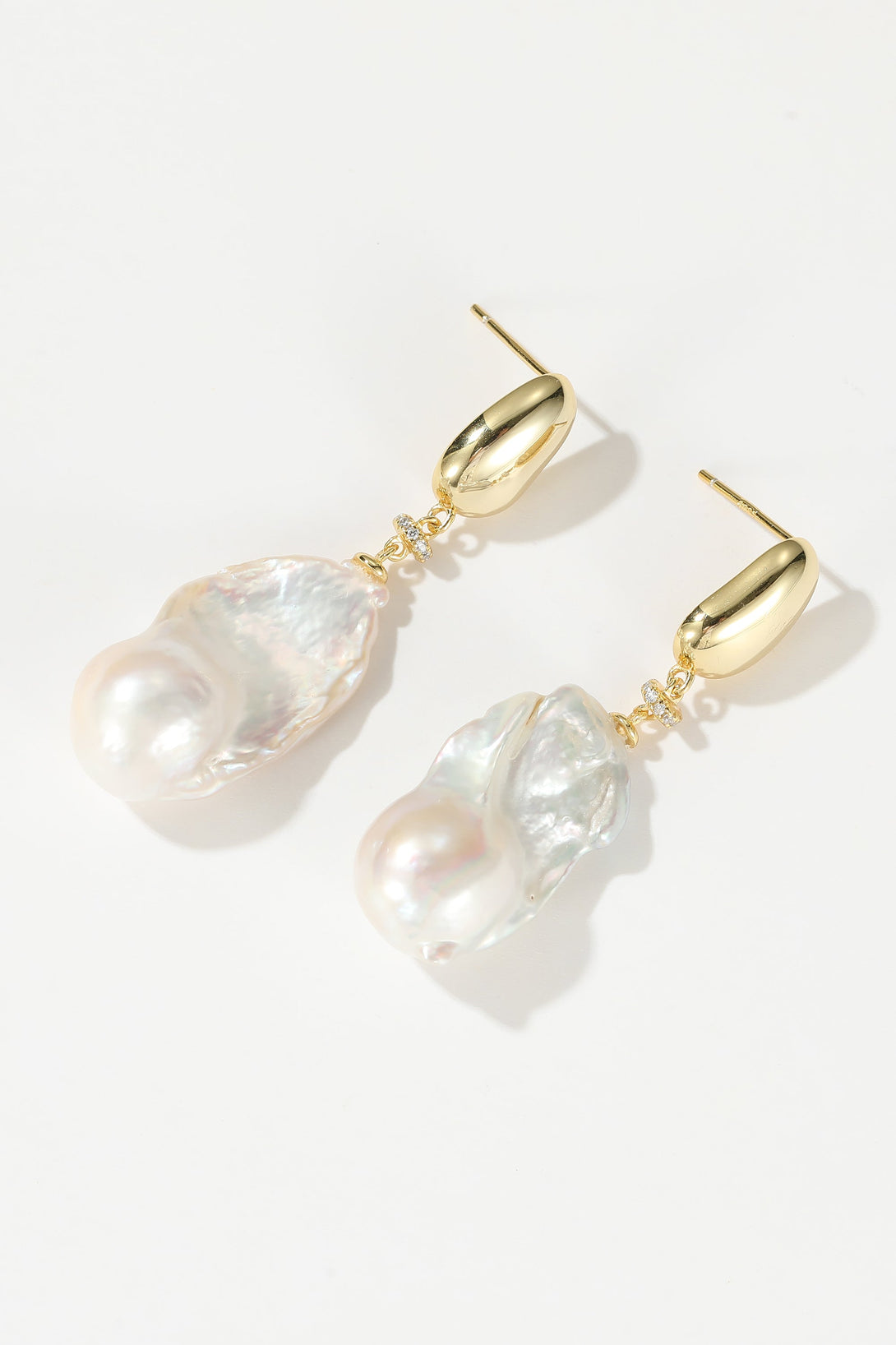 Doris Gold Vermeil Large Natural Baroque Pearl Drop Earrings - Classicharms