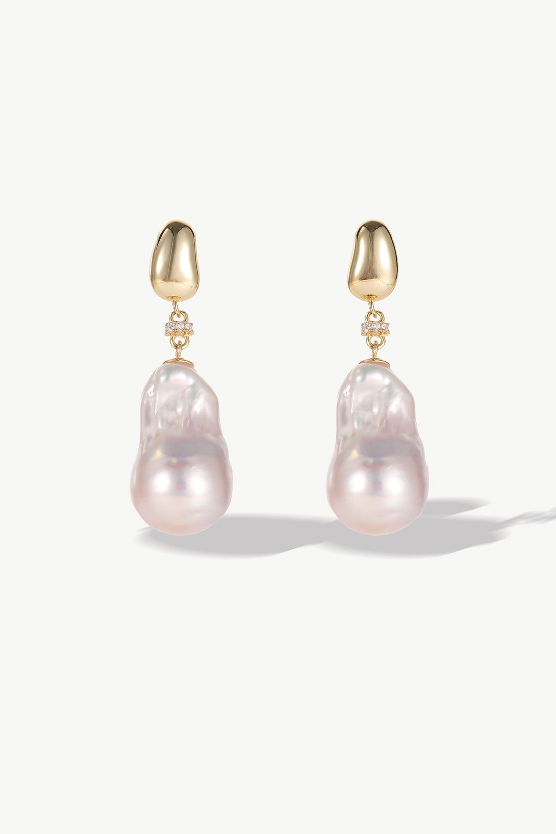 Doris Gold Vermeil Natural Baroque Pearl Drop Earrings - Classicharms