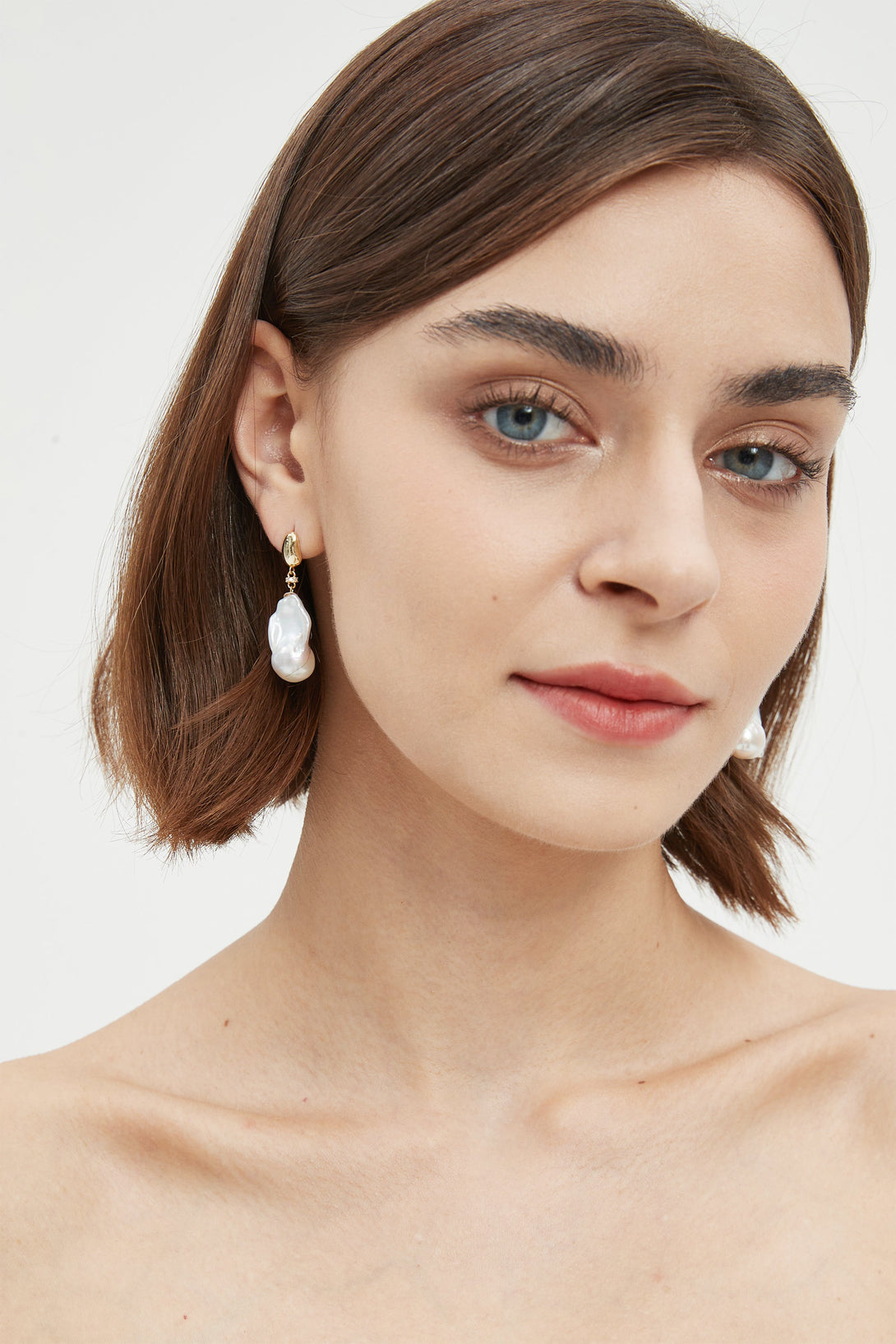 Doris Gold Vermeil Natural Baroque Pearl Drop Earrings - Classicharms