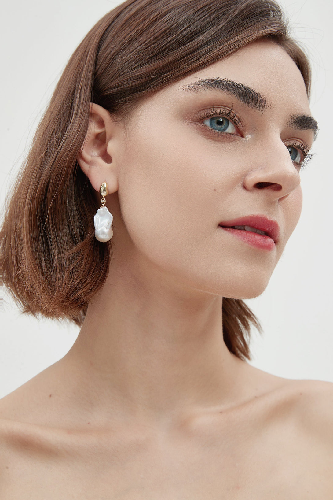 Doris Gold Vermeil Natural Baroque Pearl Drop Earrings - Classicharms