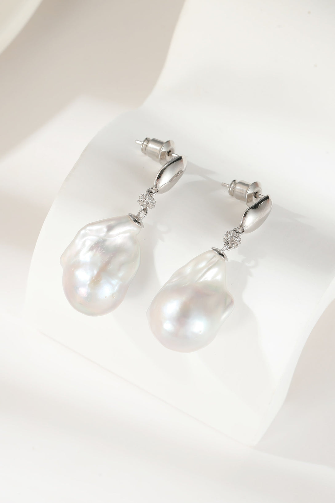 Doris Sterling Silver Natural Baroque Pearl Drop Earrings - Classicharms