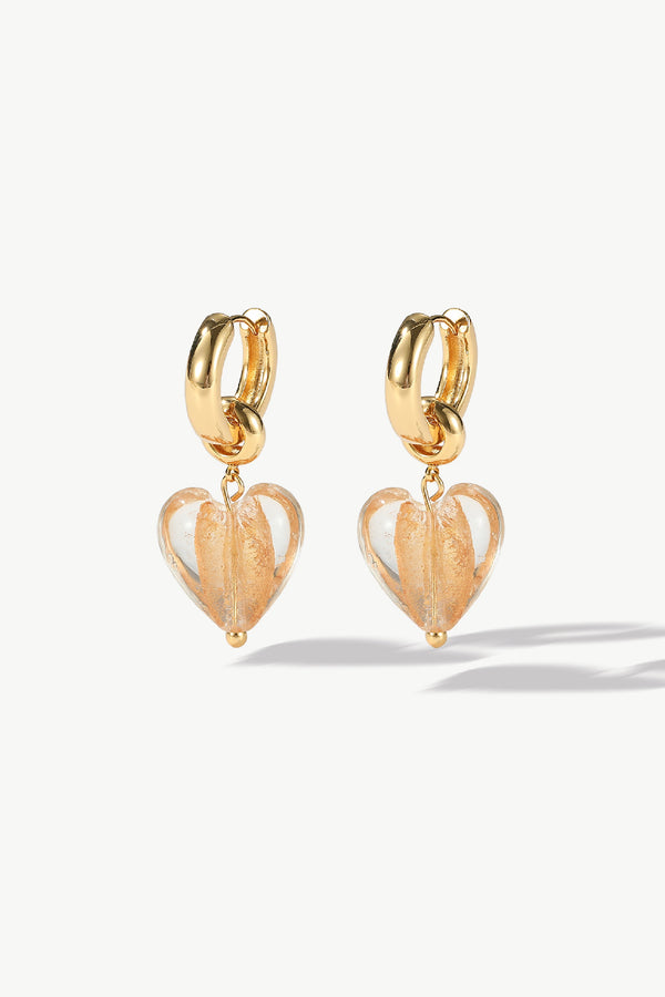 Esmée Amber Glaze Heart Dangle Earrings - Classicharms