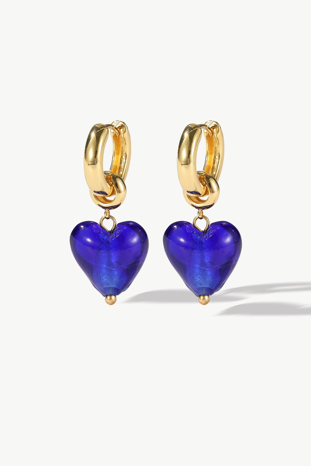 Esmée Blue Glaze Heart Dangle Earrings - Classicharms