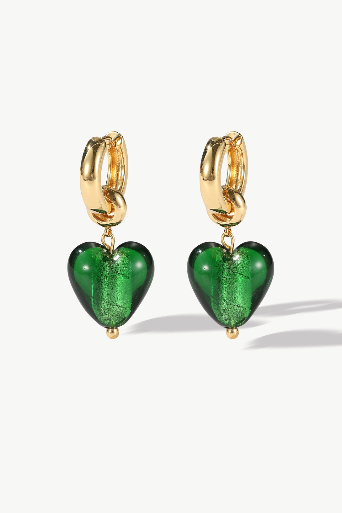 Esmée Green Glaze Heart Dangle Earrings - Classicharms