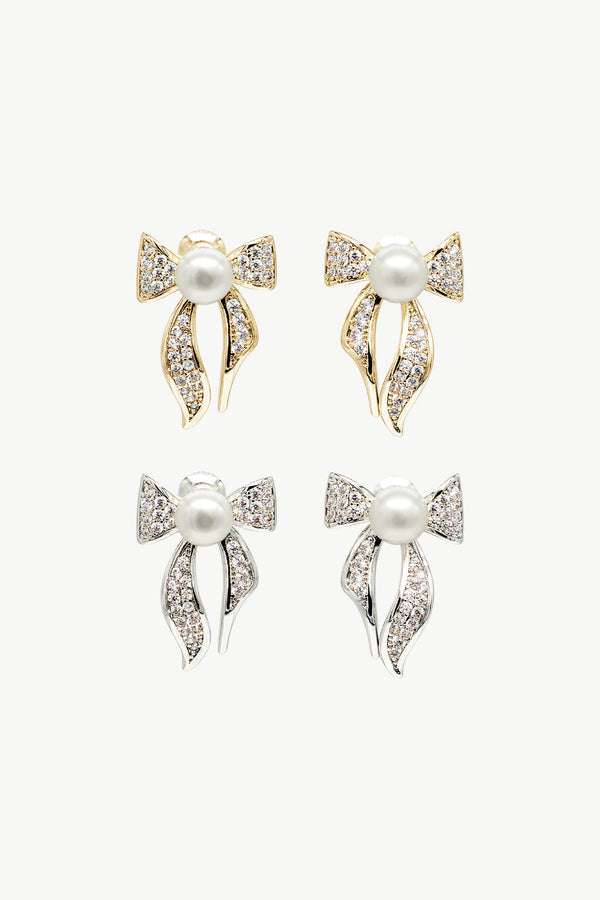 Freshwater Pearl Butterfly Stud Earrings Set - Classicharms