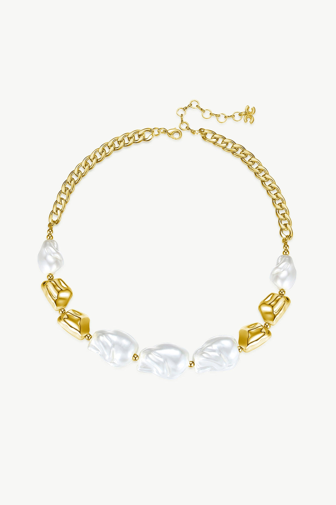 Gold Baroque Pearl Statement Necklace - Classicharms