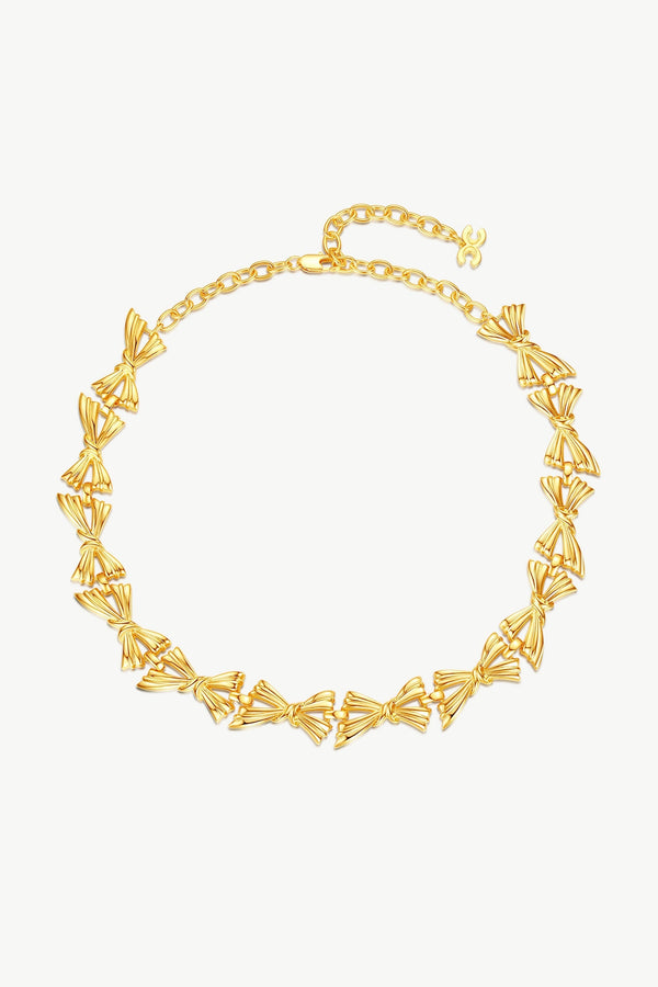 Gold Butterfly Bow Designed Choker Necklace - Classicharms