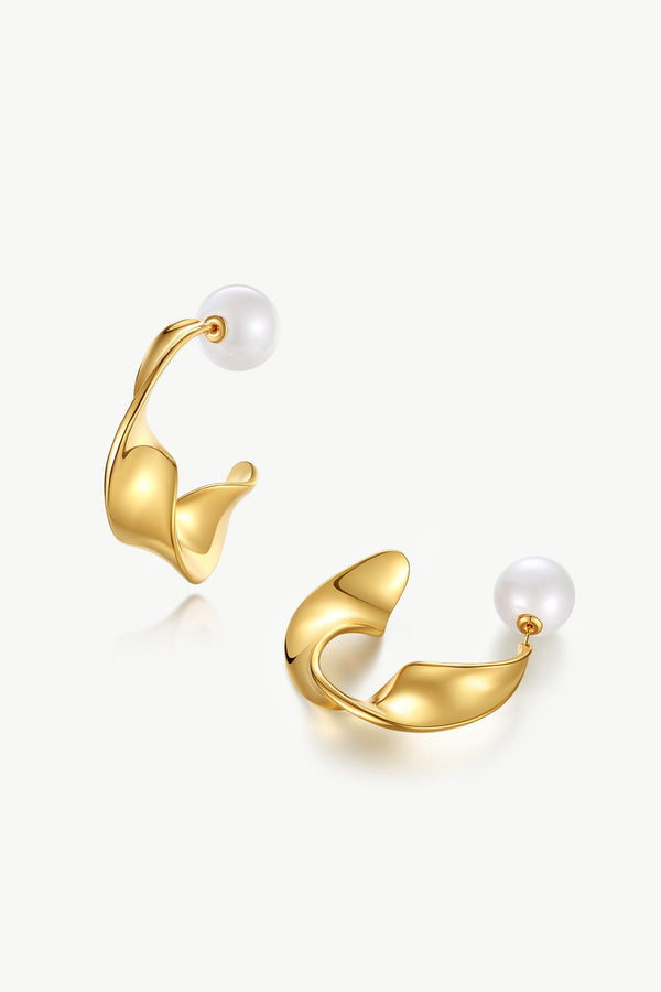 Gold Chunky Wave Hoop Earrings - Classicharms