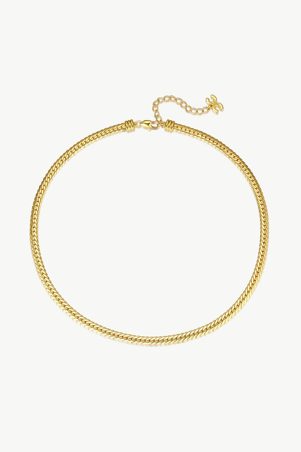 Gold Classic Herringbone Necklace - Classicharms