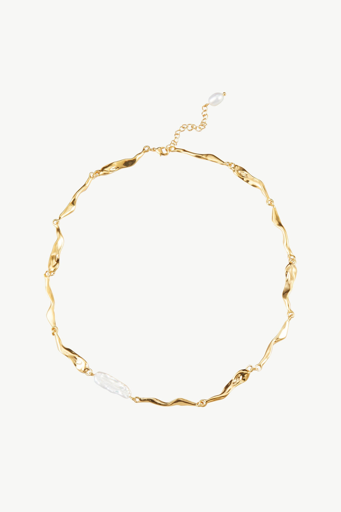 Gold Molten Baroque Pearl Necklace - Classicharms