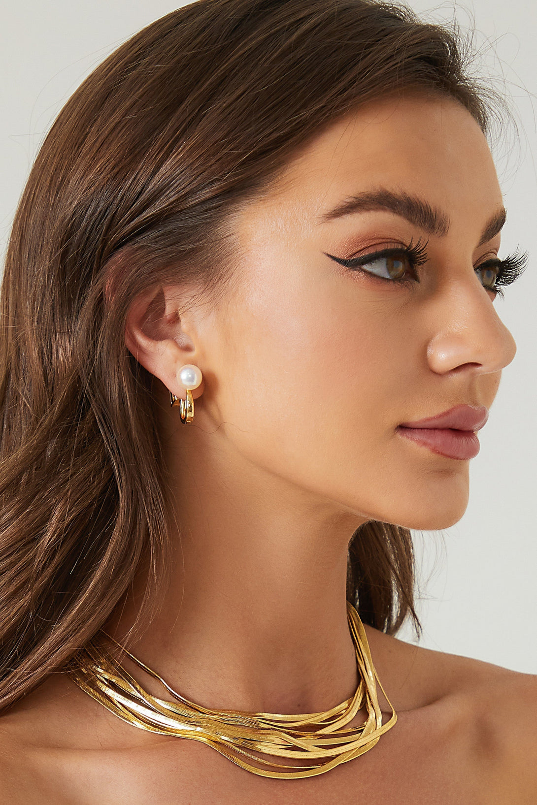 Gold Pearl Zirconia Multi-wear Earrings - Classicharms