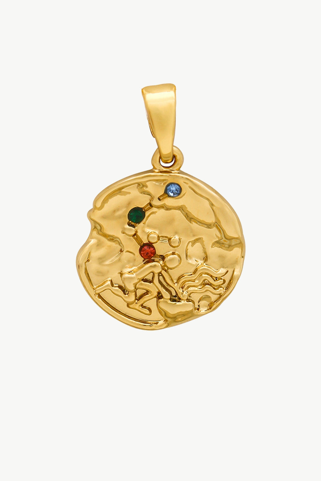 Gold Sculptural Zodiac Sign Pendant Necklace Set - Classicharms