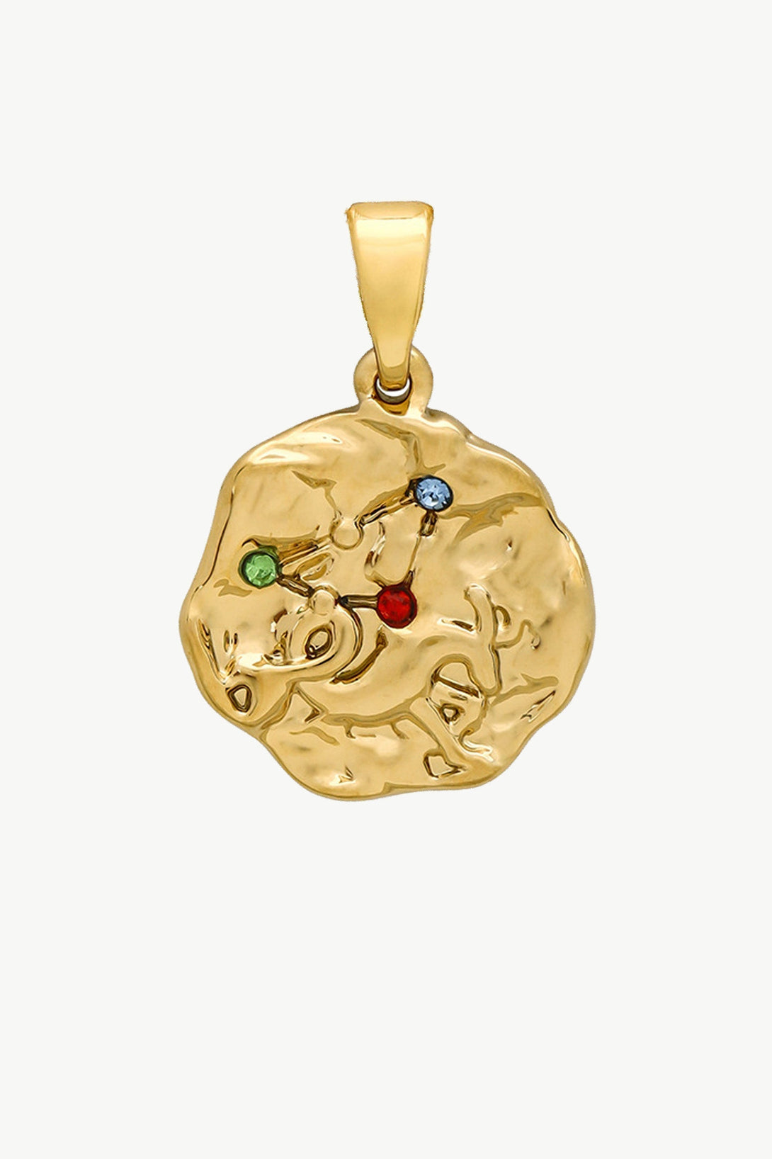 Gold Sculptural Zodiac Sign Pendant Necklace Set - Classicharms