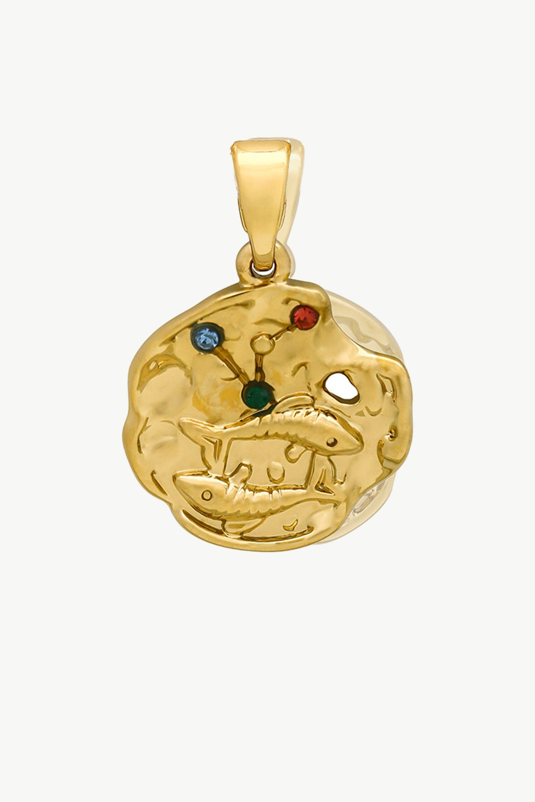 Gold Sculptural Zodiac Sign Pendant Necklace Set - Classicharms