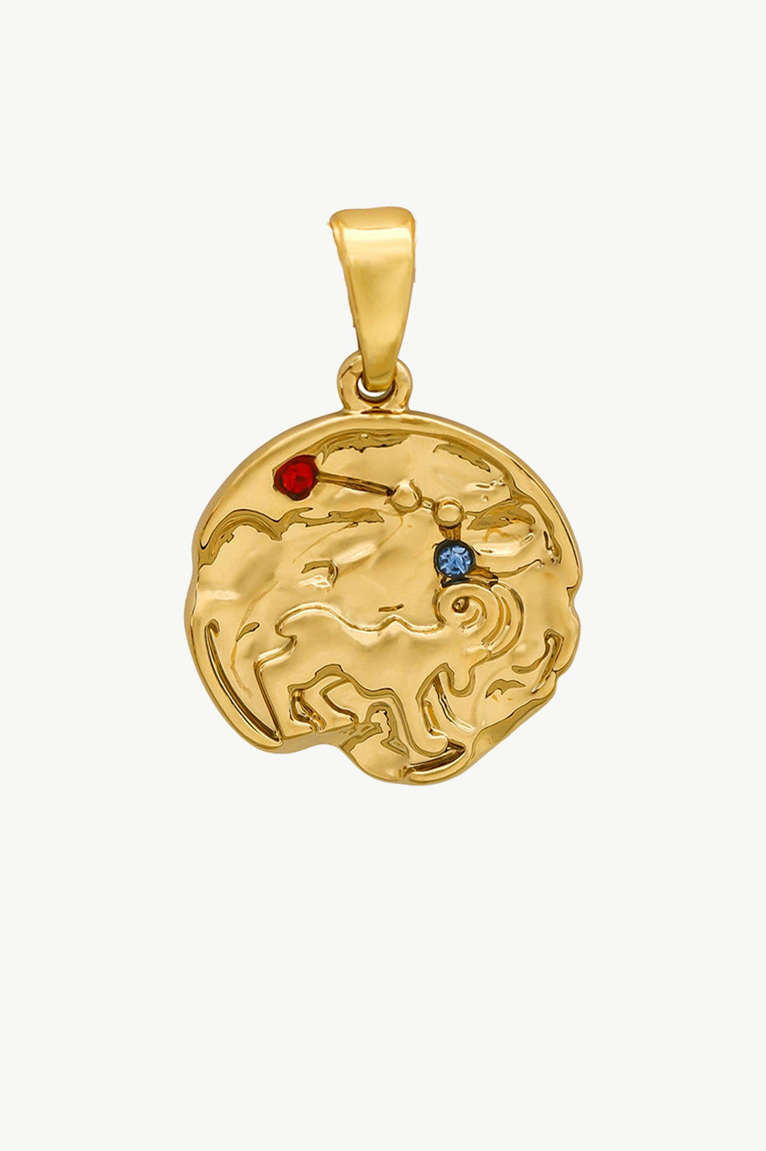 Gold Sculptural Zodiac Sign Pendant Necklace Set - Classicharms