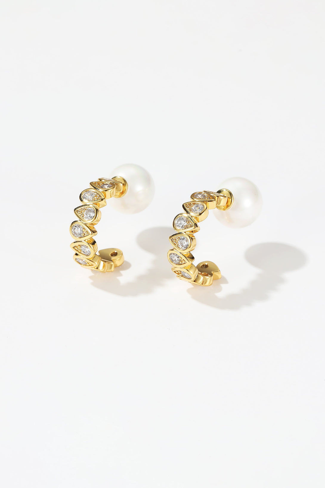 Gold Teardrop Zirconia Earrings - Classicharms