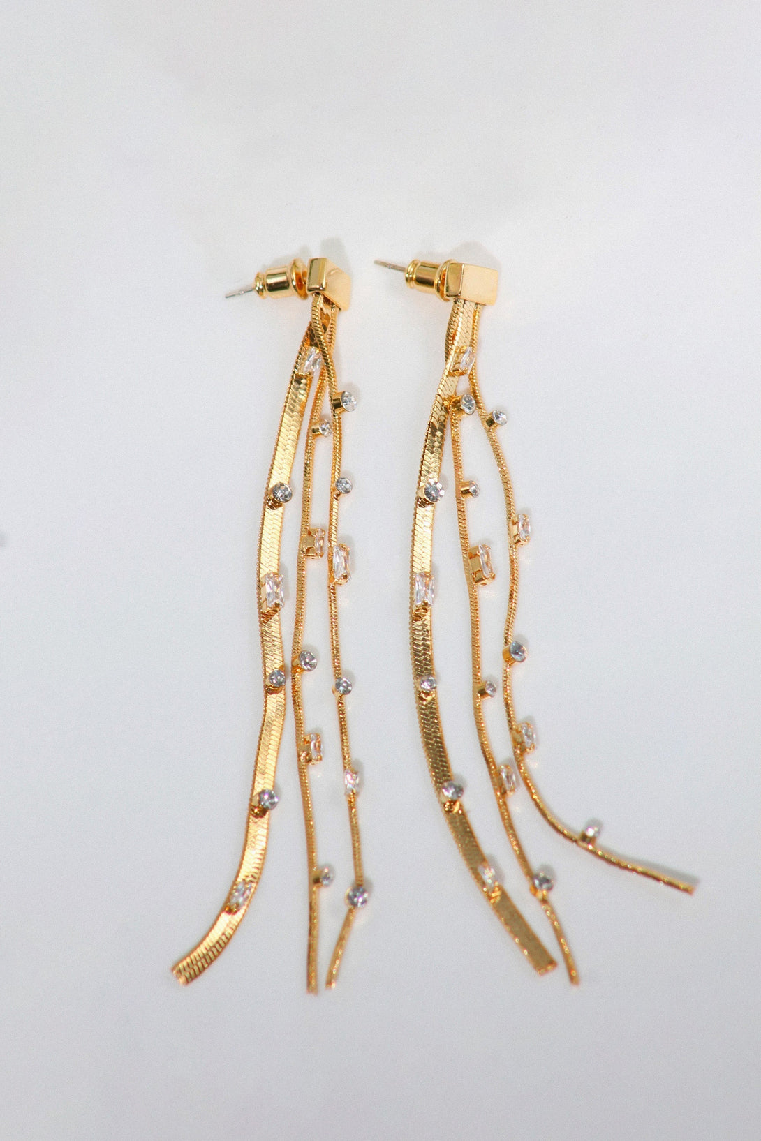 Golden Tassel Zirconia Earrings - Classicharms