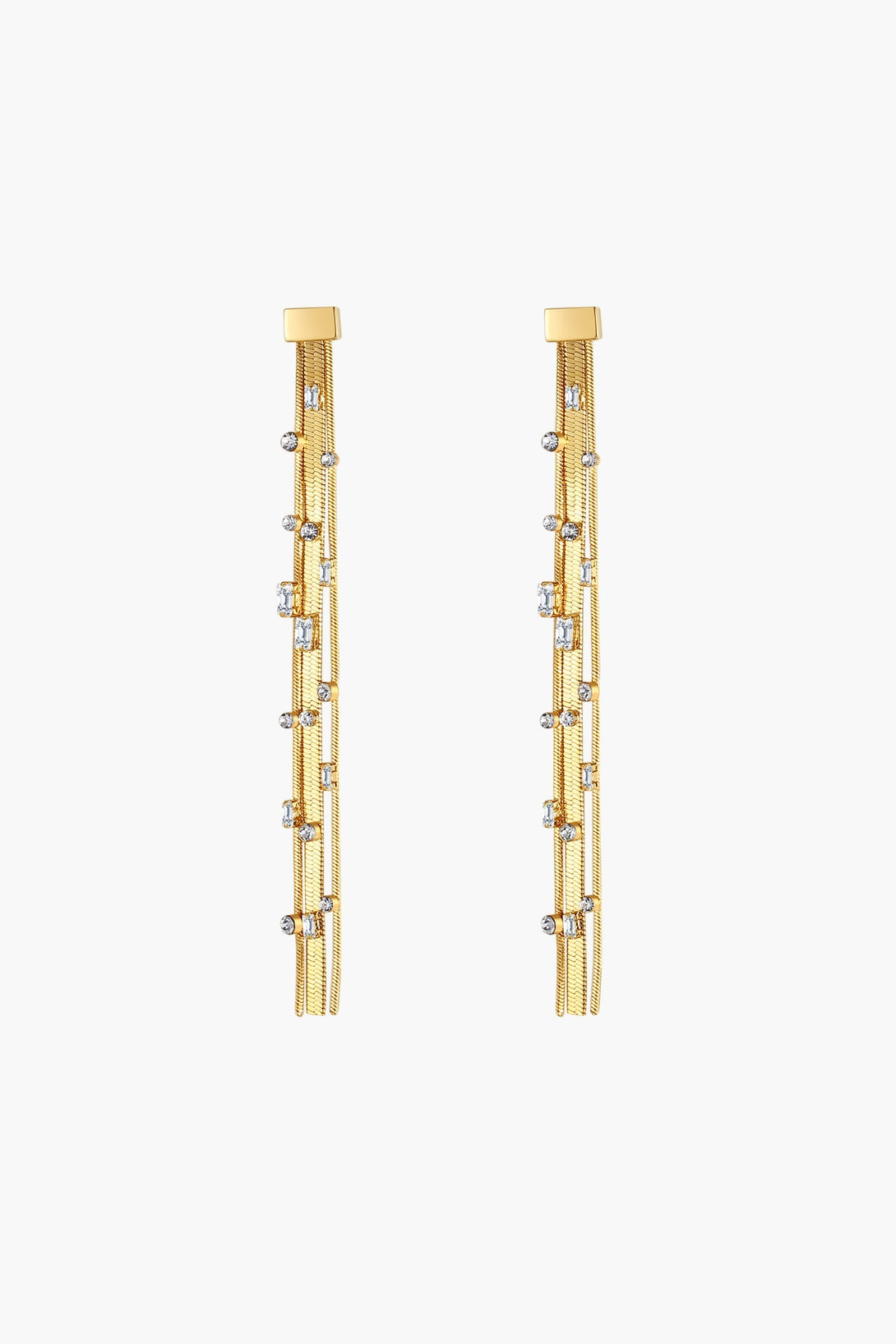 Golden Tassel Zirconia Earrings - Classicharms