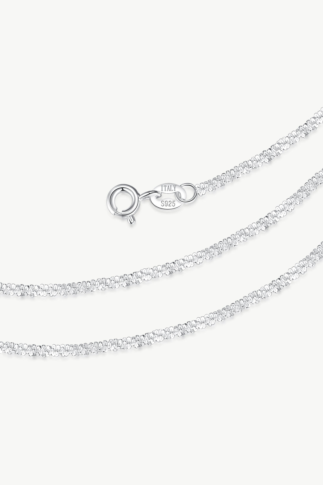 Italian 925 Sterling Silver Glistering Necklace - Classicharms