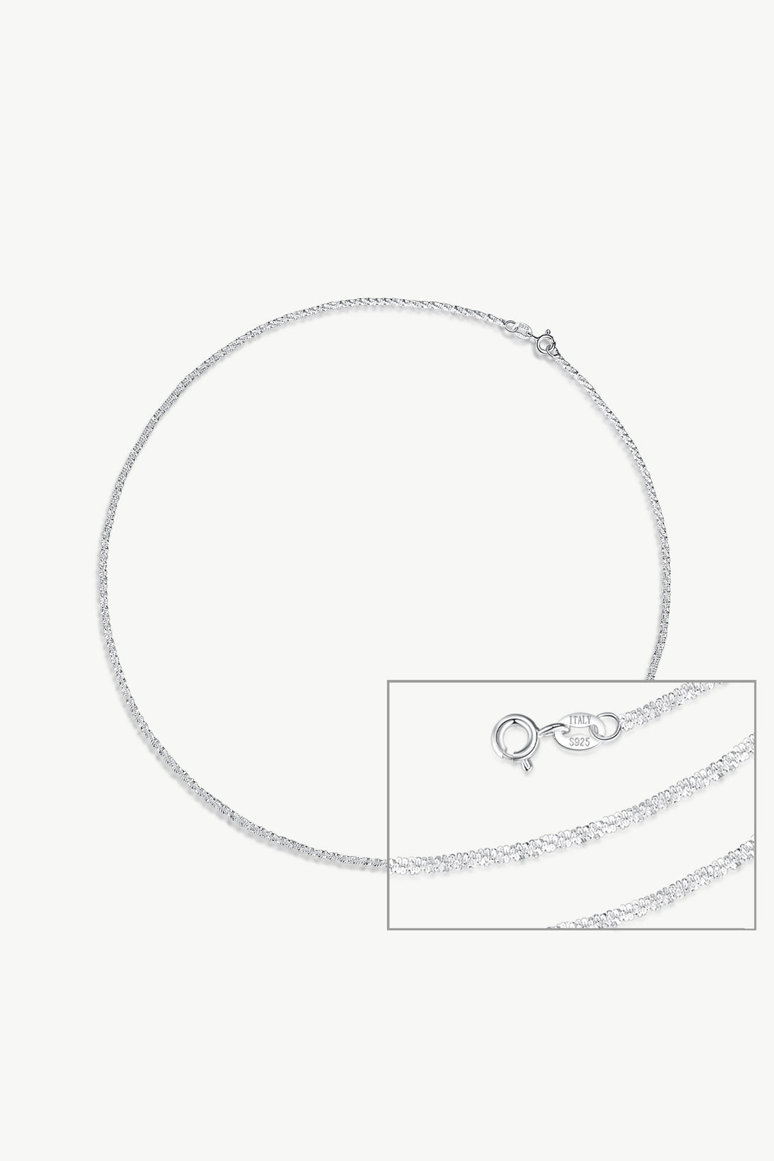 Italian 925 Sterling Silver Glistering Necklace - Classicharms