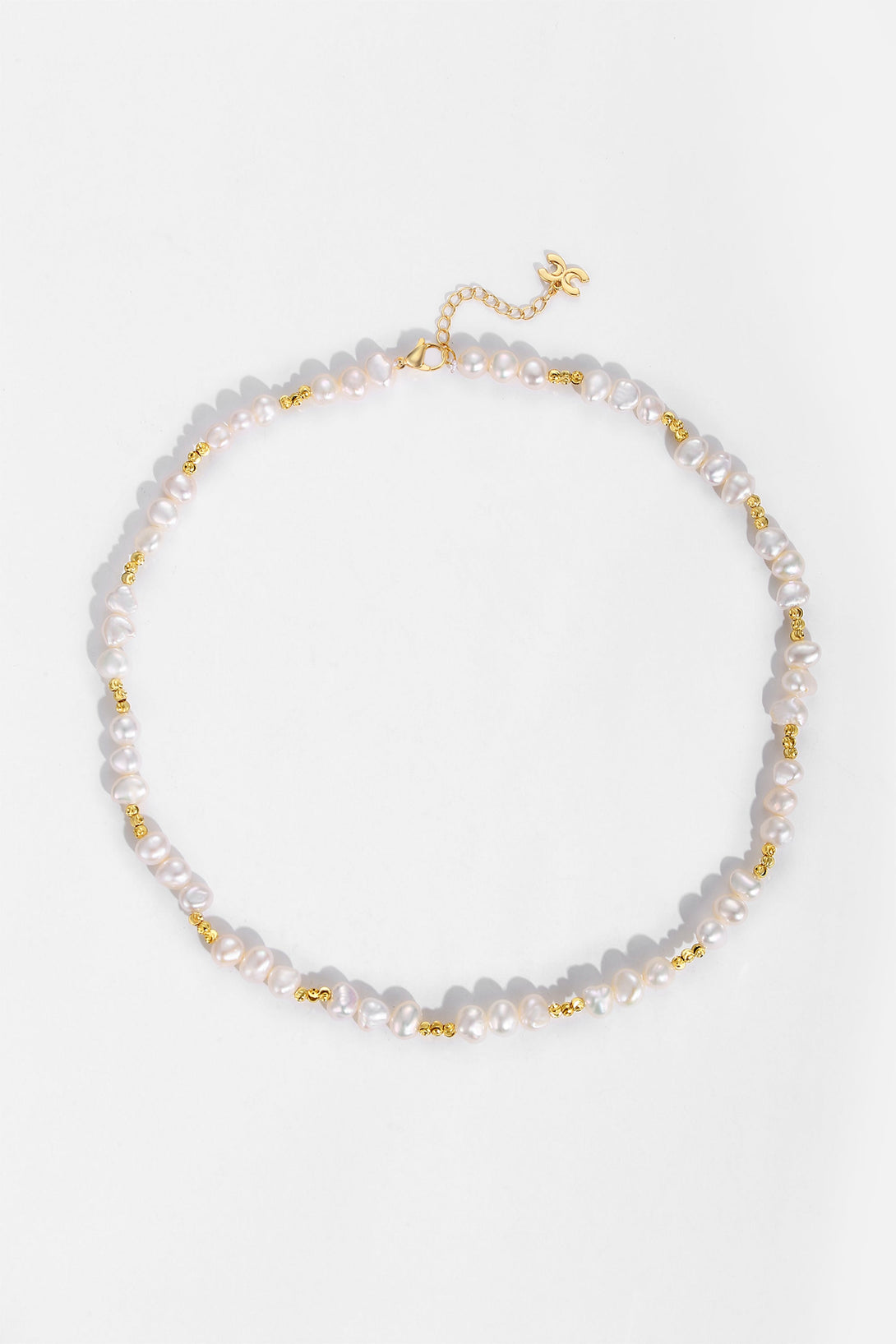 Mera Baroque Pearl and Diamond Cut Beads Necklace - Classicharms