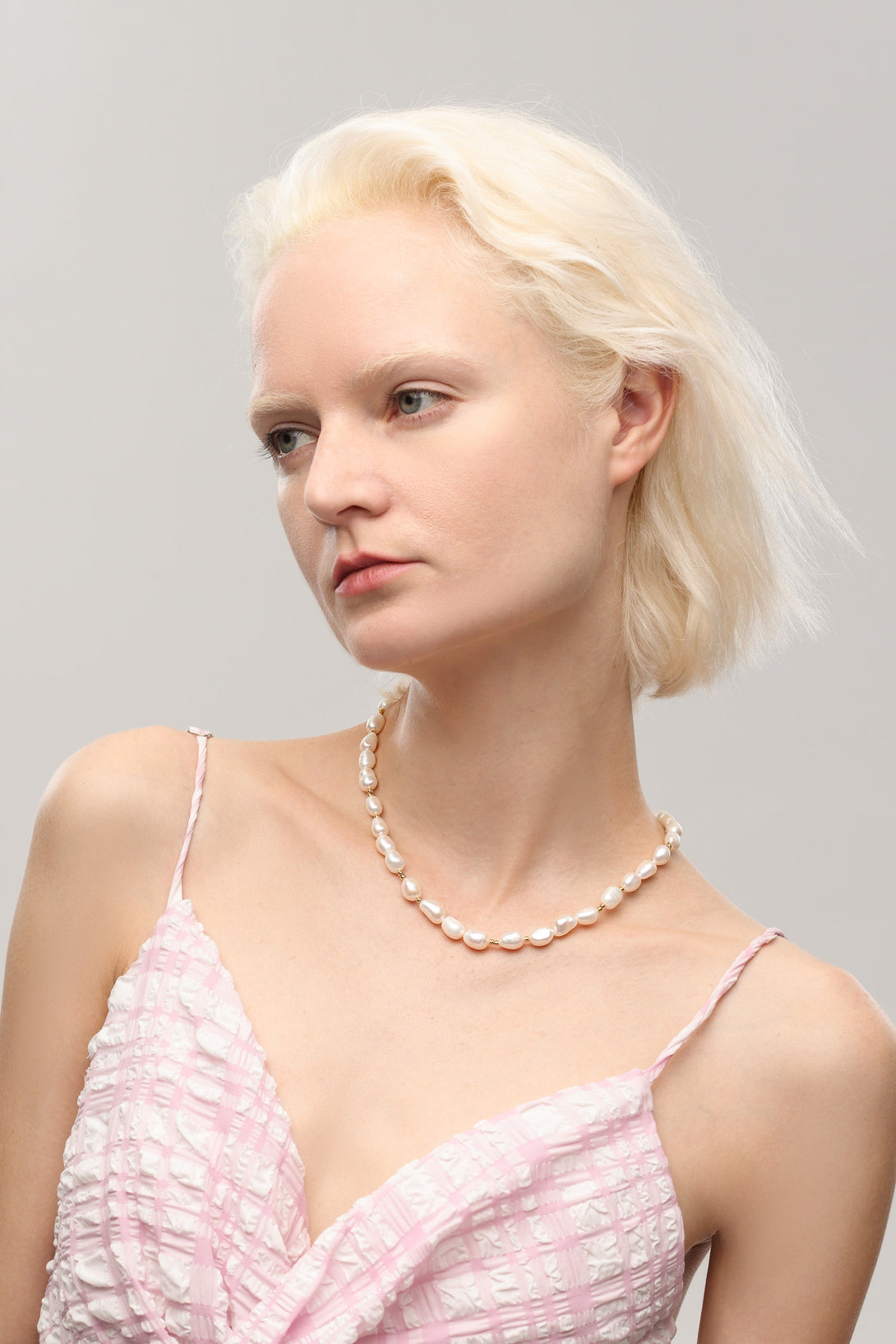 Mera Baroque Pearl Gold Beaded Necklace - Classicharms