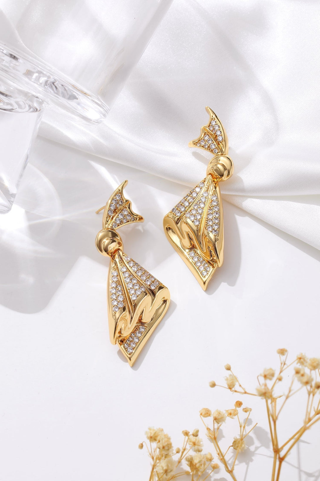 Pavé Diamonds Embellished Butterfly Earrings - Classicharms