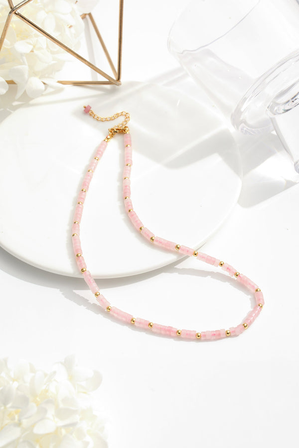 Rose Quartz Beaded Necklace - Classicharms