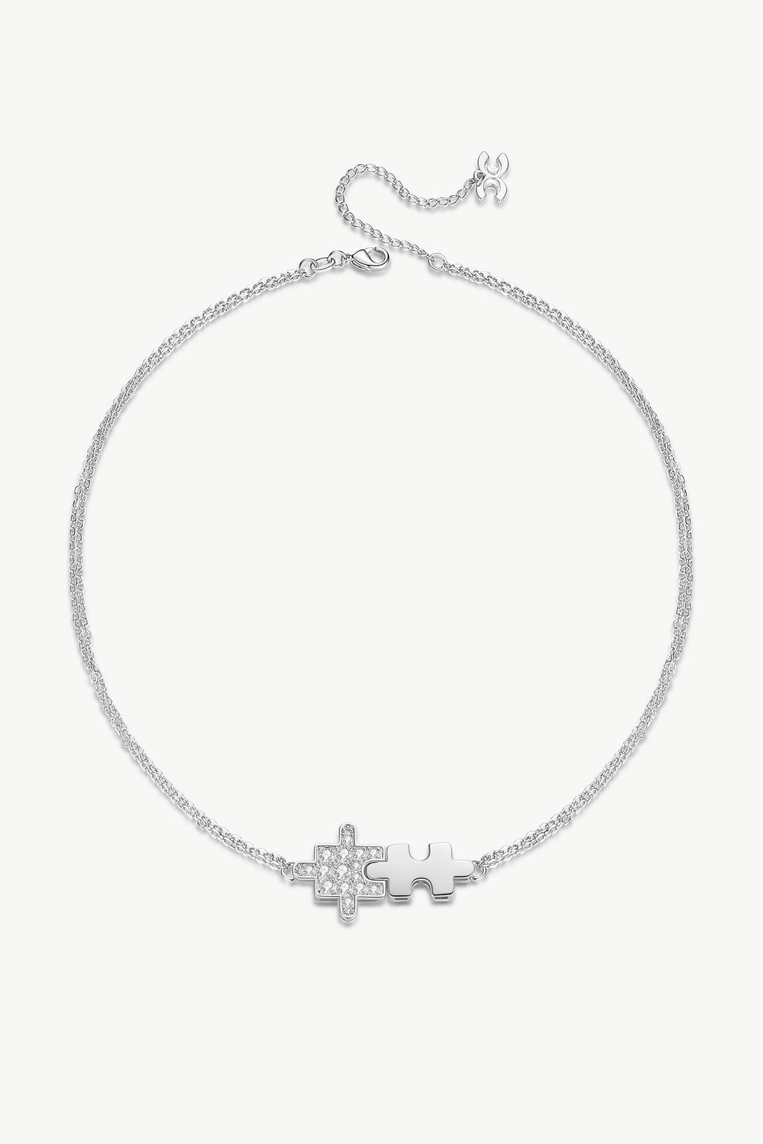 Silver Jigsaw Puzzle Necklace - Classicharms