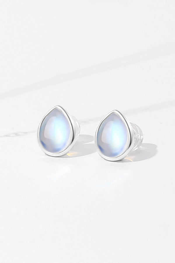 Sterling Silver Teardrop Aurora Borealis Cubic Zirconia Earrings Studs - Classicharms