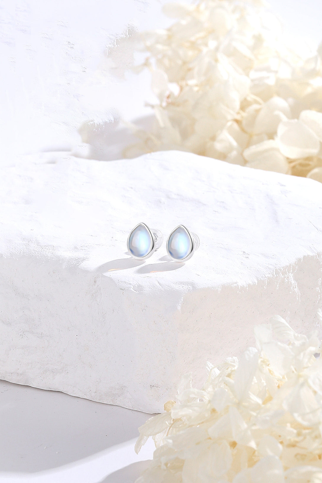 Sterling Silver Teardrop Aurora Borealis Cubic Zirconia Earrings Studs - Classicharms