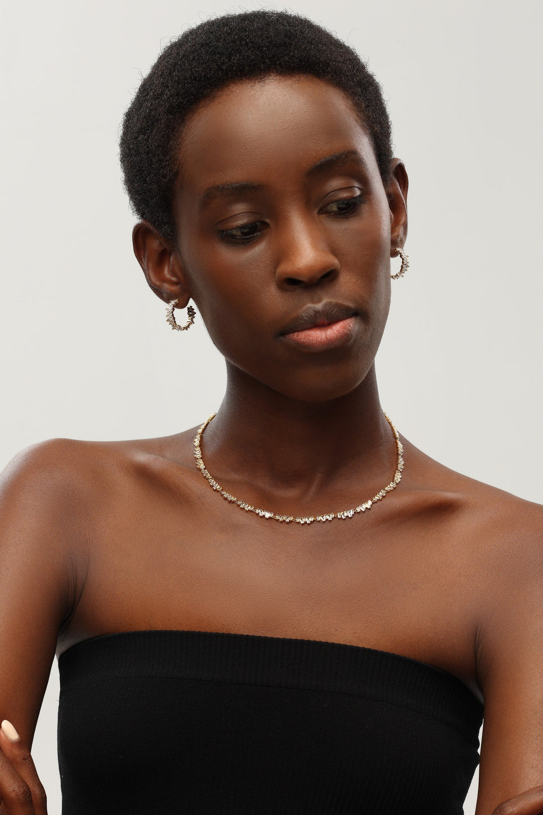 T Shape Zirconia Tennis Choker Necklace - Classicharms