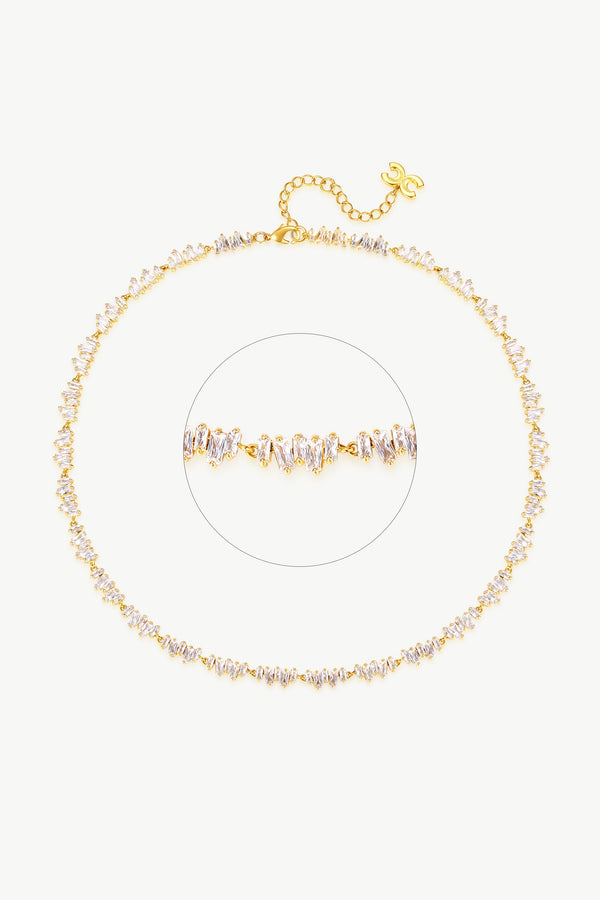 T Shape Zirconia Tennis Choker Necklace - Classicharms